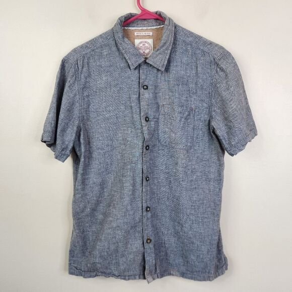 Fat Face Regular Fit Linen Cotton Blend Short Sleeve Button Down Shirt Small - Picture 1 of 8